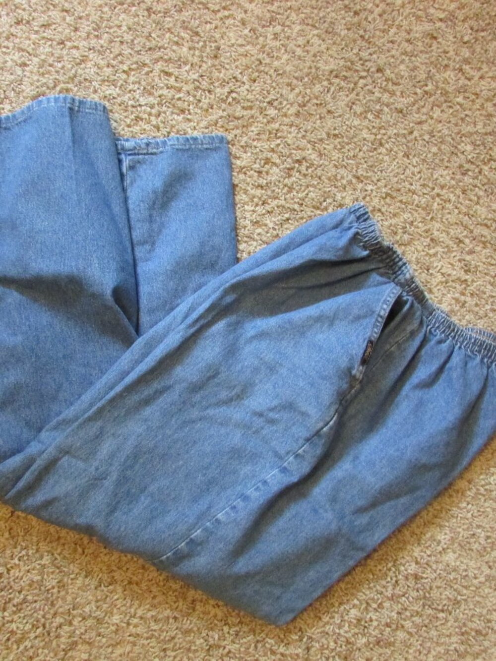 Chic Jeans 20W P Elastic Waist Pull On Jeans Side Pockets Comfort Cotton EUC